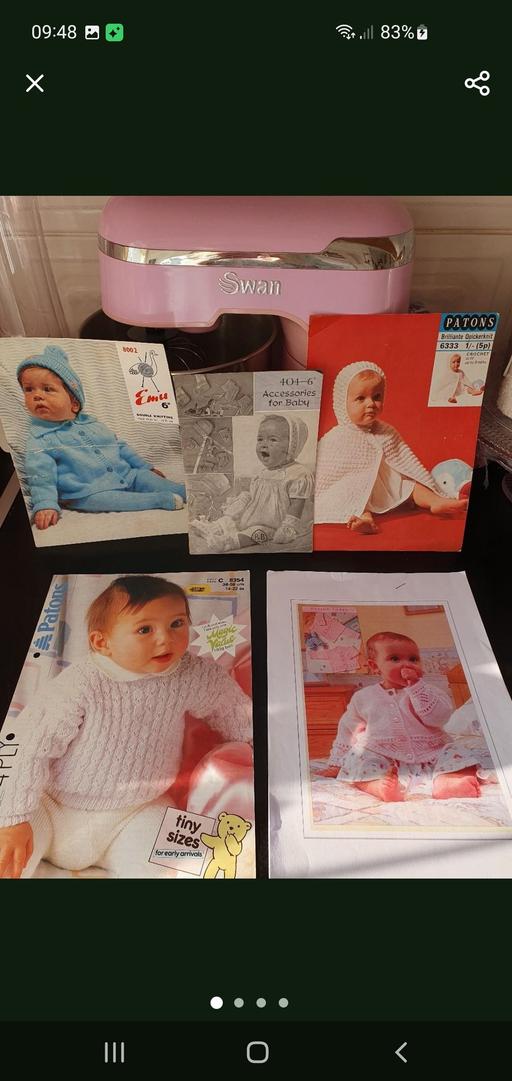  — vintage knitting patterns x 5