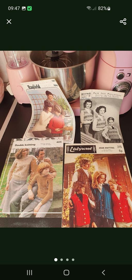  — vintage knitting patterns x 4