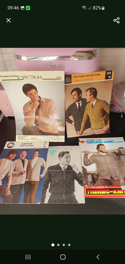  — vintage knitting patterns x 5