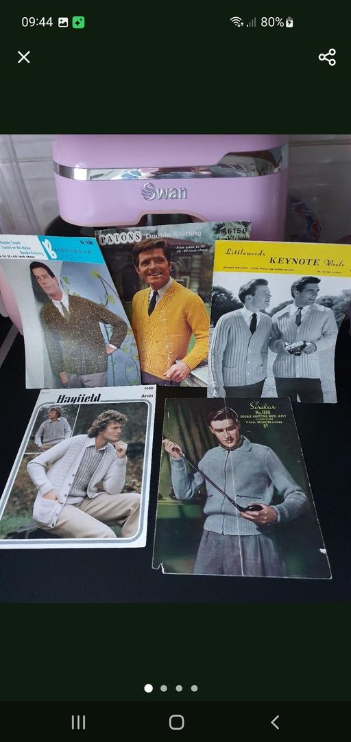  — vintage knitting patterns x 5