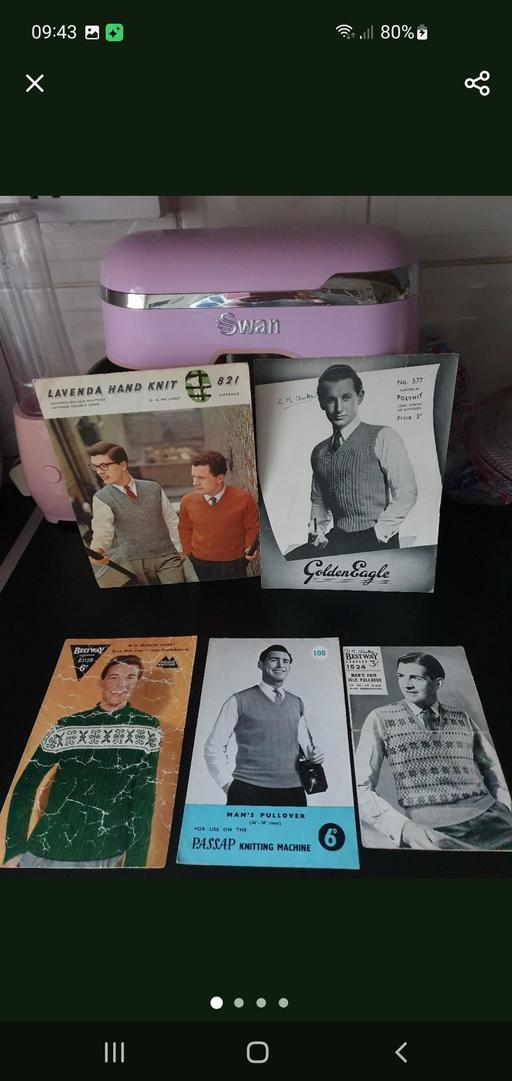  — vintage knitting patterns x 5