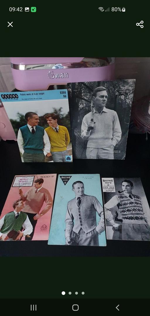  — vintage knitting patterns x 5