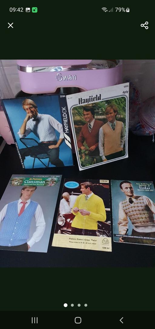  — vintage knitting patterns x 5