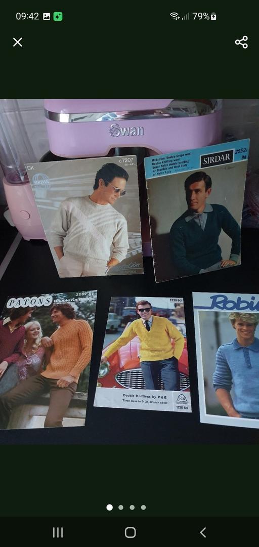  — vintage knitting patterns x 5