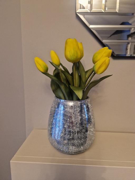 — New silver vase & flowers
