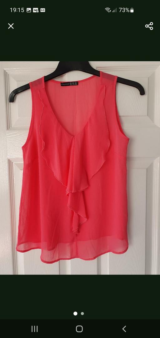  — ladies frill trim top