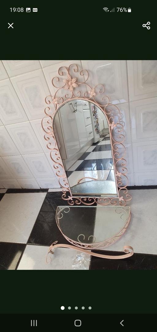  — vintage mirror & table 1970s