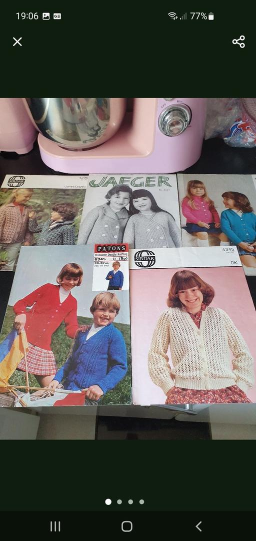  — vintage knitting patterns x 5
