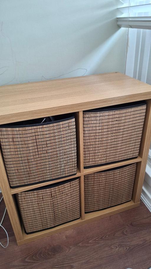  — ikea storage unit with boxes