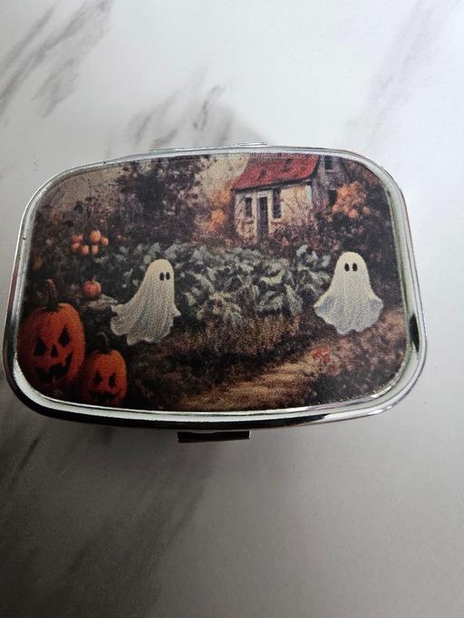  — pill box metal Halloween