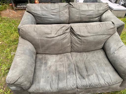  — 3 seater & 2 seater suede leather sofas