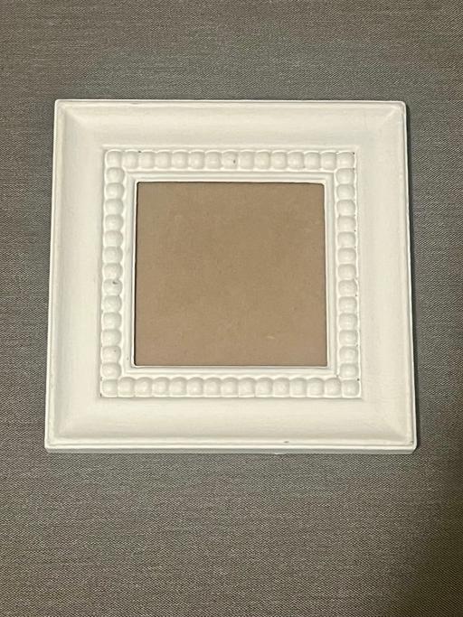  — White Beaded Square Photo Frame