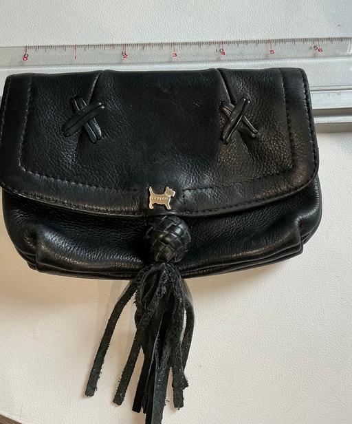  — Radley black soft  leather tassel purse
