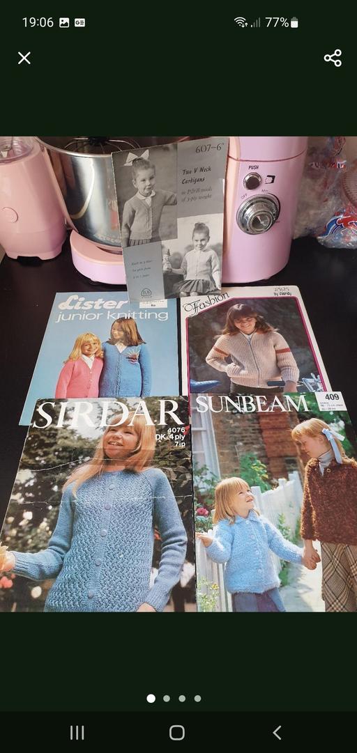  — vintage knitting patterns x 5