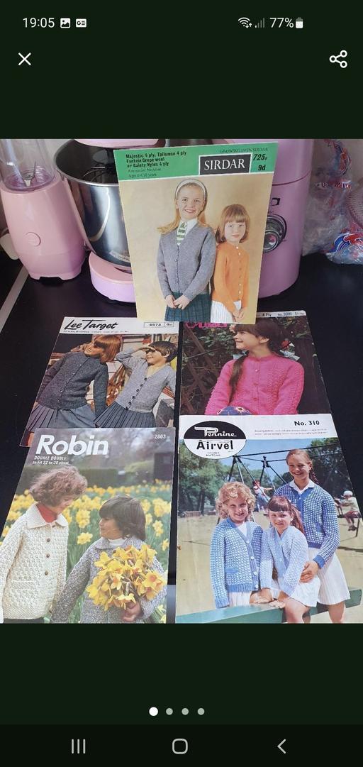  — vintage knitting patterns x 5