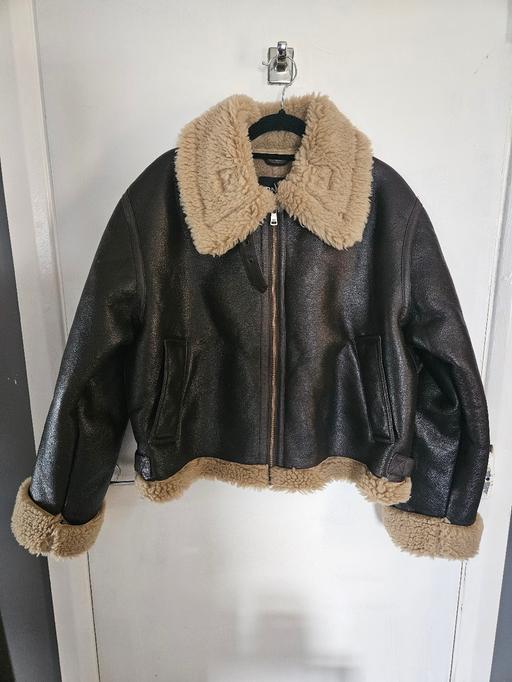 — ONLY Faux Fur Aviator Jacket – Brown – 18-XL