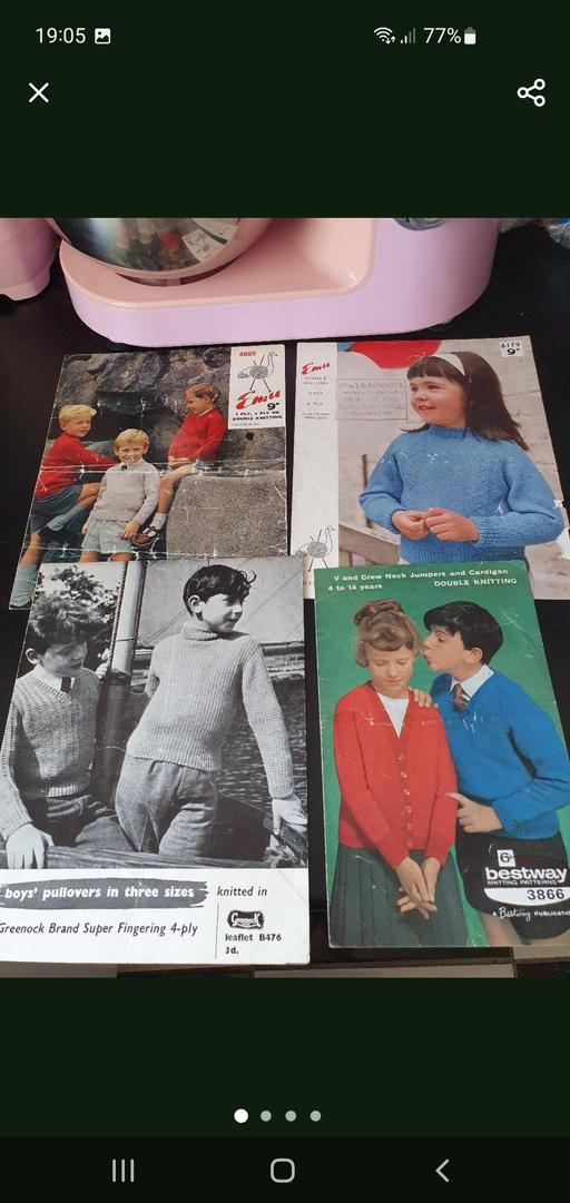  — vintage knitting patterns x 4