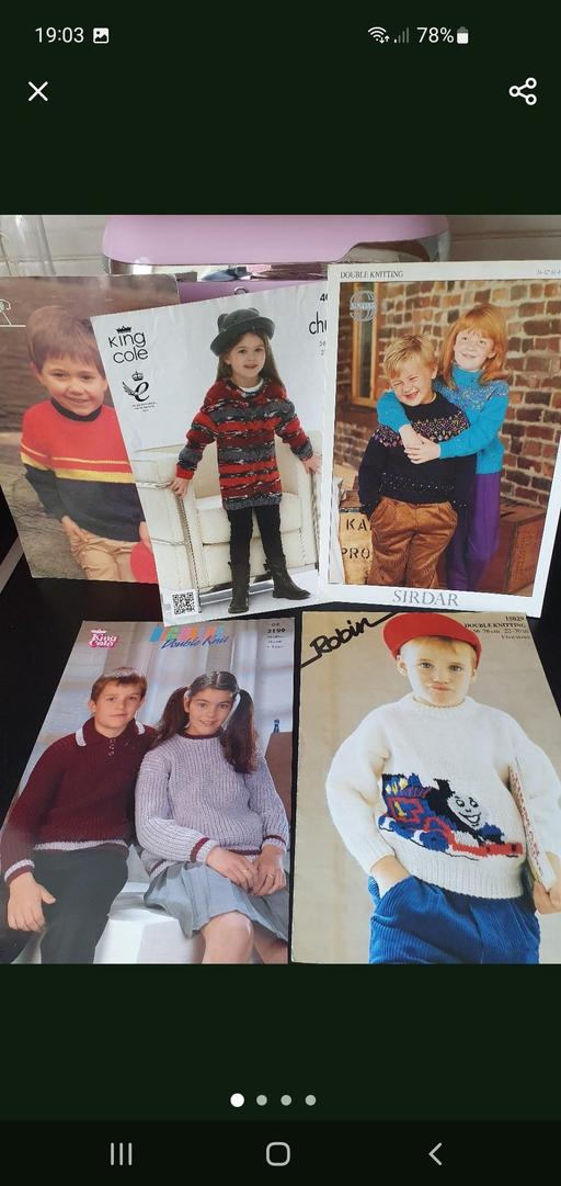  — vintage knitting patterns x 5