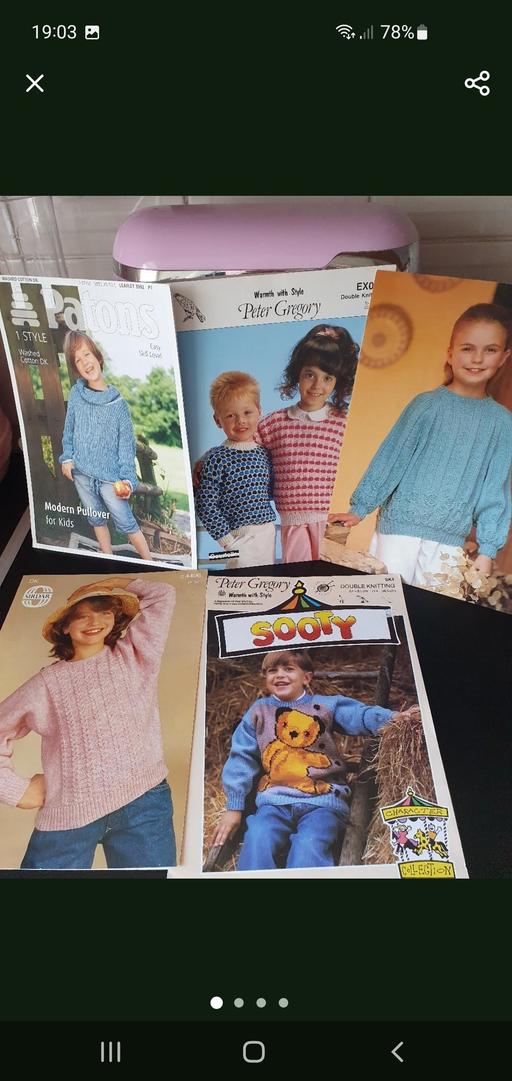  — vintage knitting patterns x 5