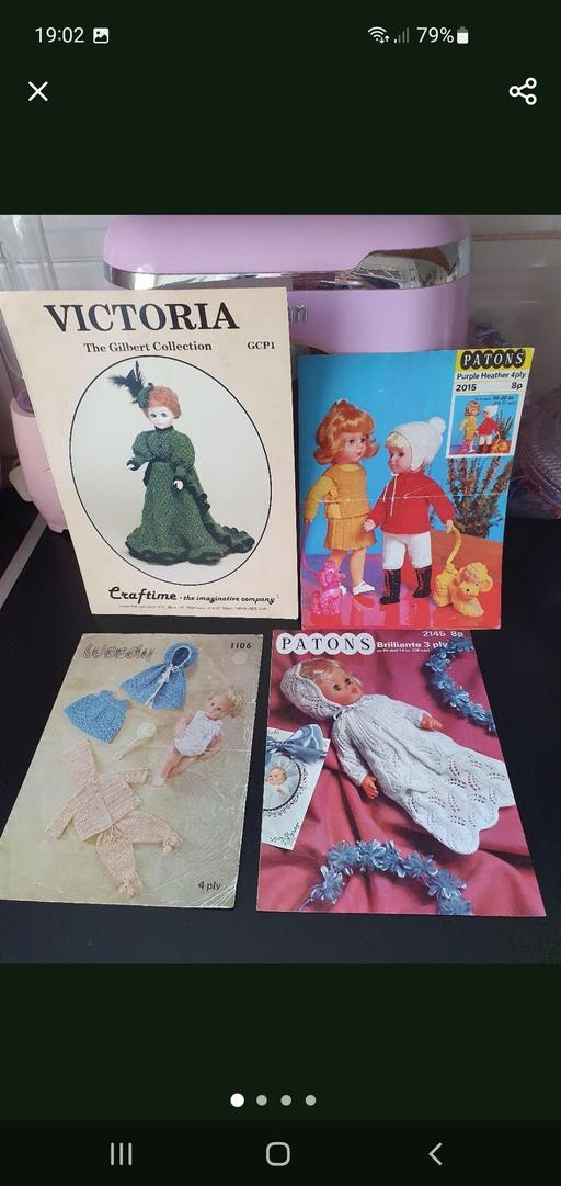  — vintage dolls knitting patterns x 4