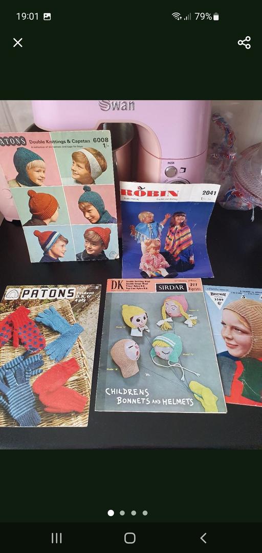  — vintage knitting patterns x 5
