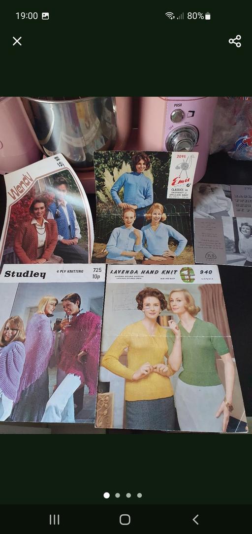  — vintage knitting patterns x 5