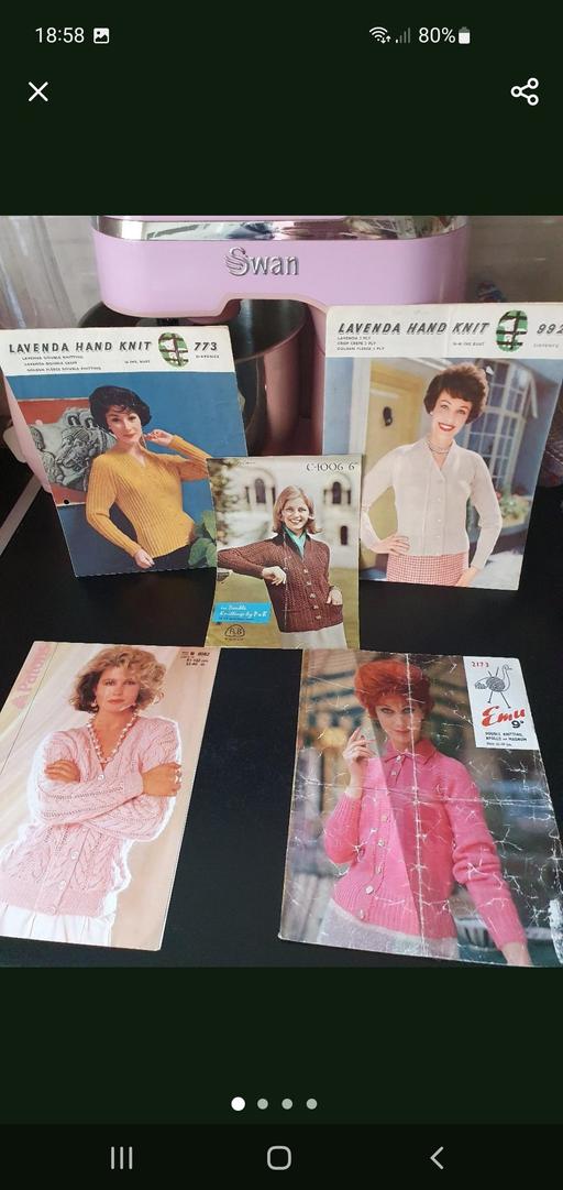  — vintage knitting patterns x 5