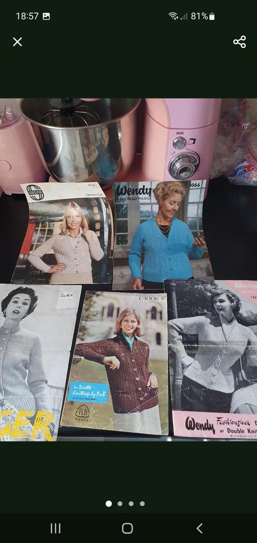  — vintage knitting patterns x 5