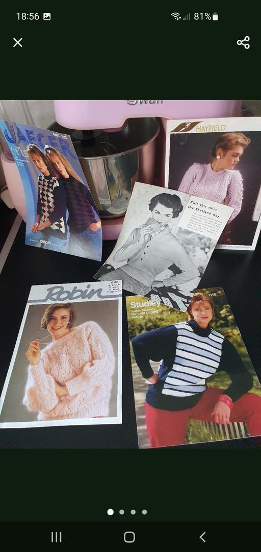  — vintage knitting patterns x 5