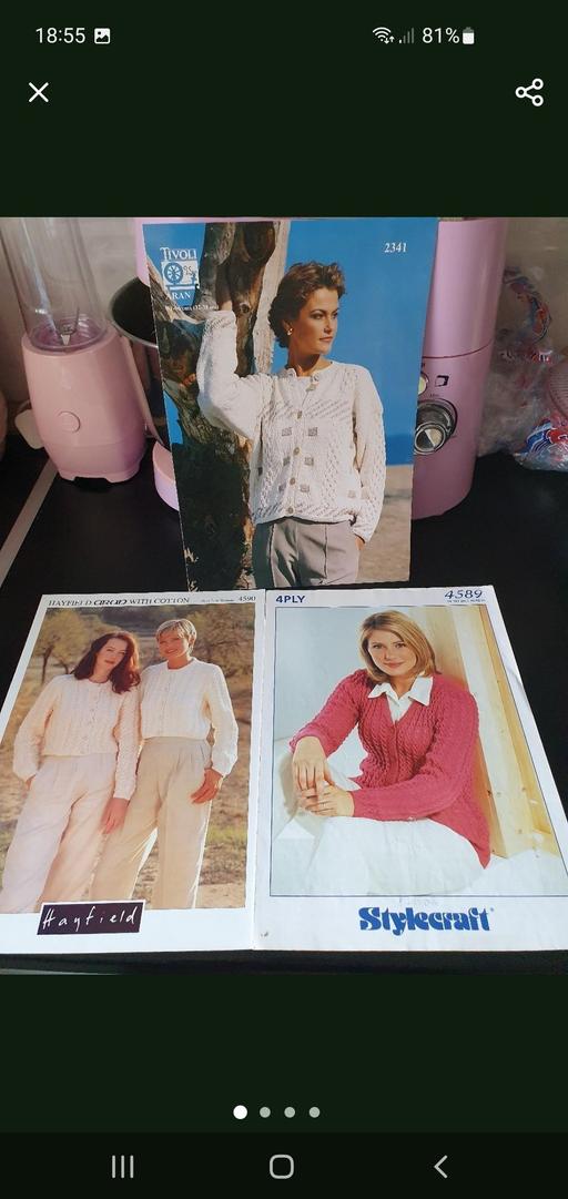  — vintage knitting patterns x 3