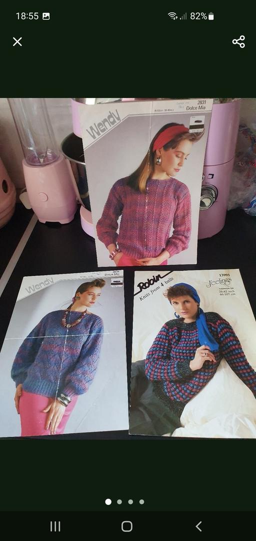  — vintage knitting patterns x 3