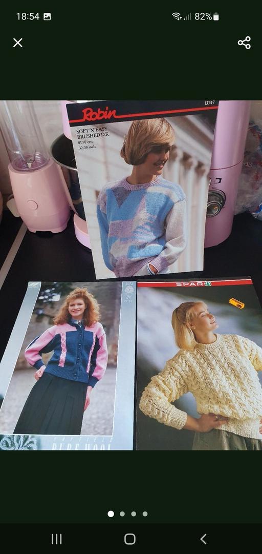  — vintage knitting patterns x 3