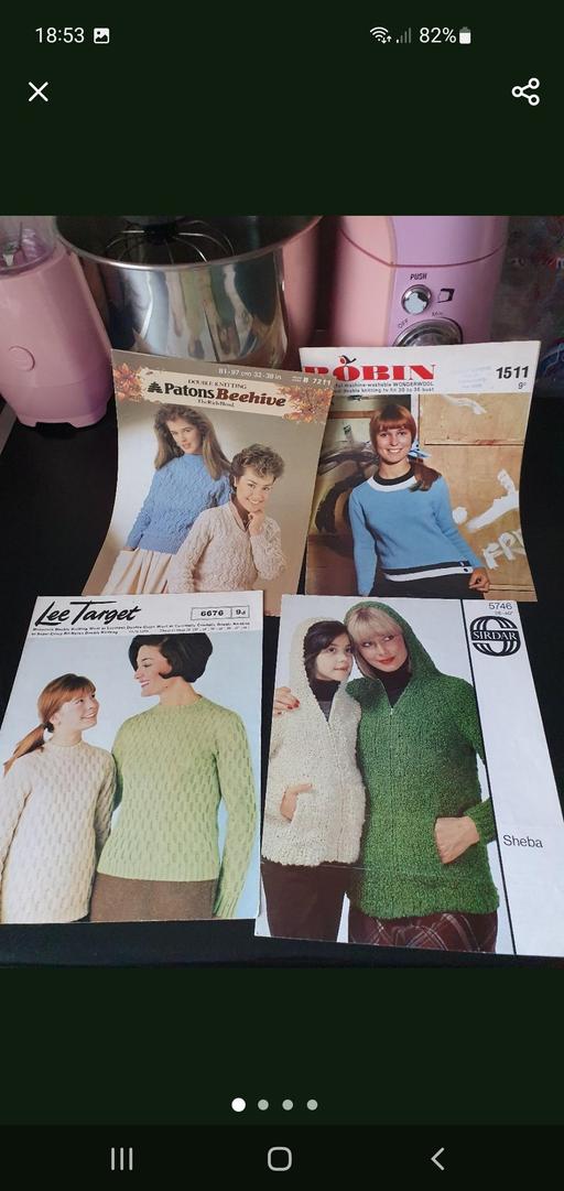  — vintage knitting patterns x 4