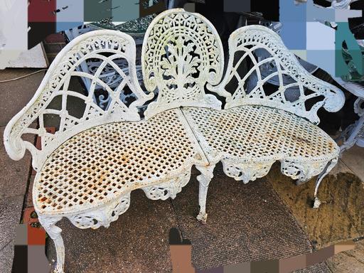  — cast iron garden bench love seat