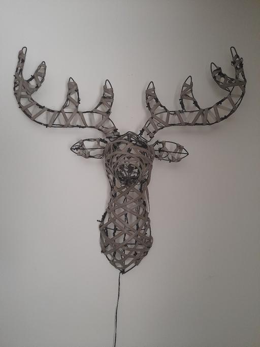  — 70cm rattan lightup wall stag