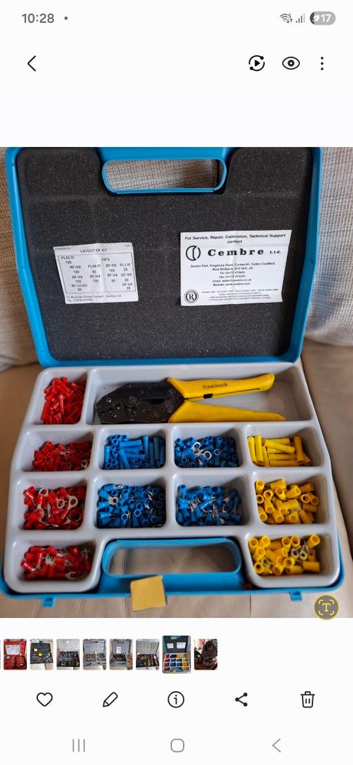  — Crimper and assorted crimps in box electrical