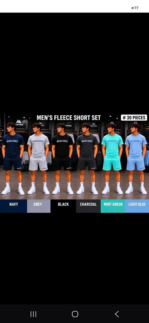  — mens shorts set