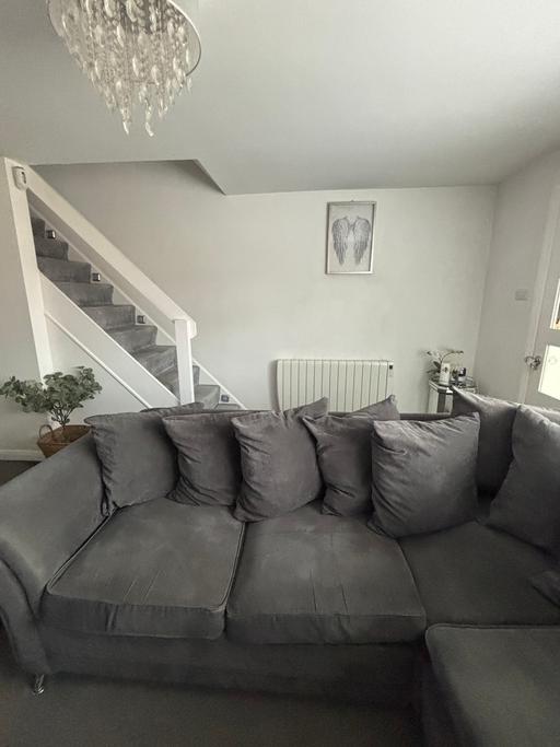  — Dury Fabric Corner Sofa  Dark Gey