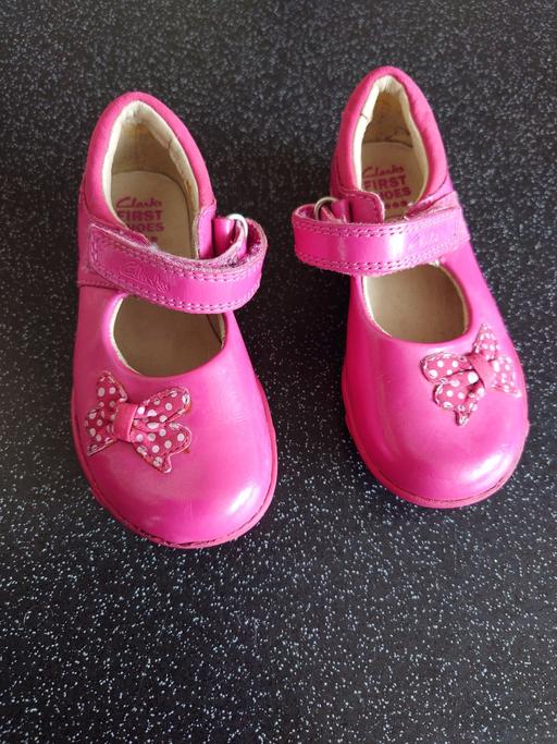  — Girls pink Clarks shoes size 5