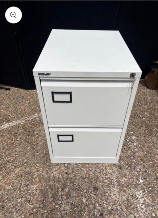  — white 2 drawers office filing cabinet