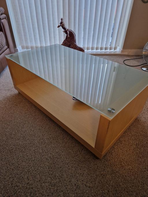  — Oak Table with Glass Top