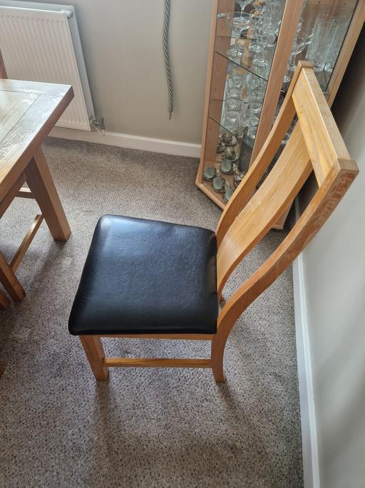  — Dining Chair – Solid Wood & Faux Leather