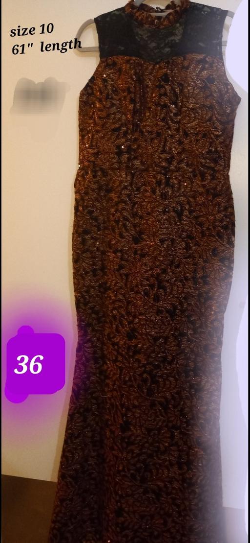  — New Bronze and brown lace fitted dress