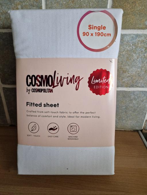  — New Single White Fitted Sheet