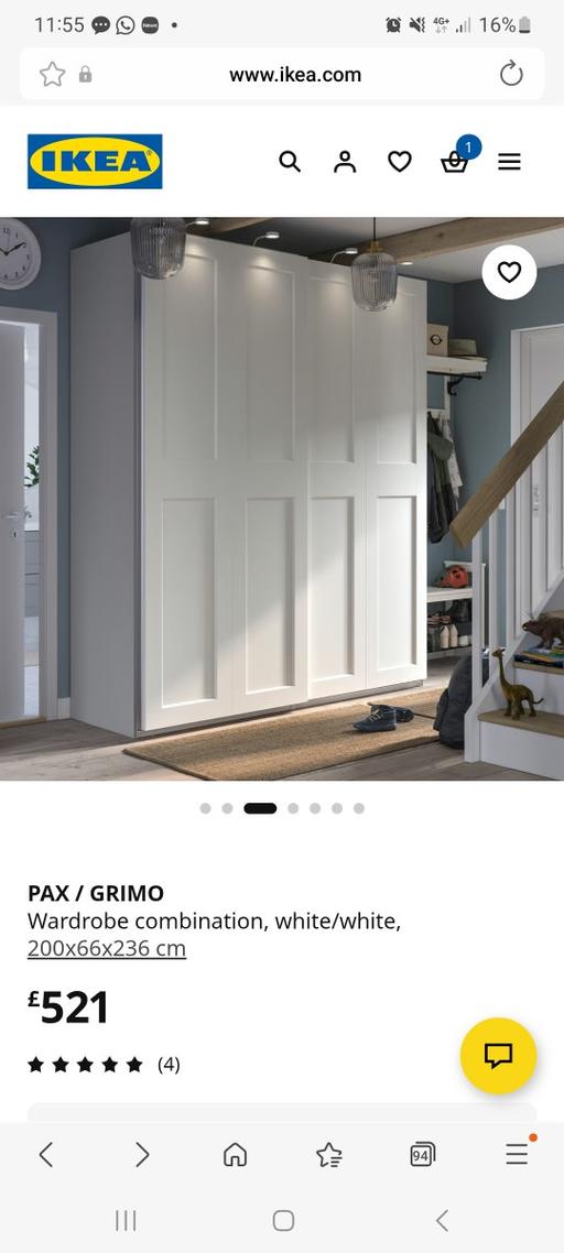  — Ikea sliding doors wardrobe unit RRP £521