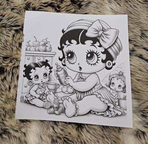  — 3 betty  baby boop paper prints