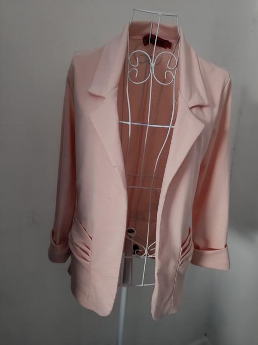  — Boohoo Women's Pastel Pink Ruched Sleeve Blaz