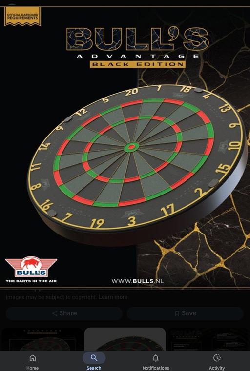  — Bull black edition dartboard