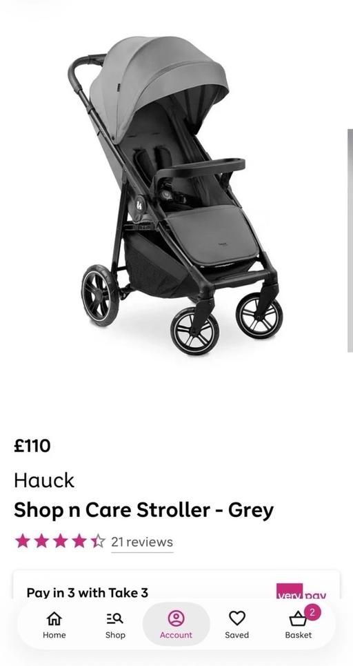  — Hauck shop n care grey pushchair