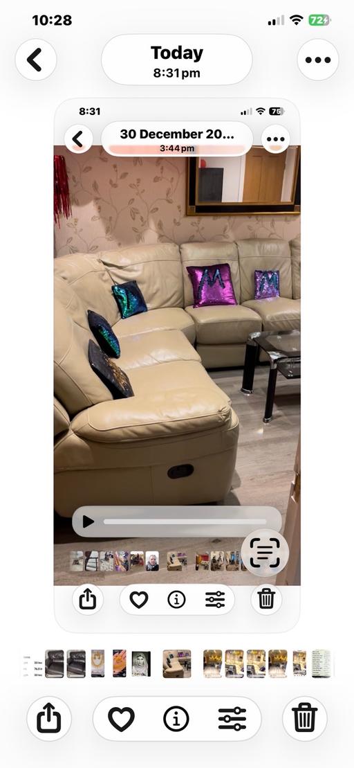 — Real leather cream Conor sofa